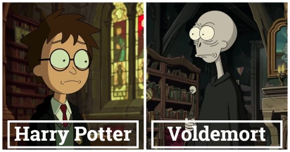 14 Crossover Pictures Of Harry Potter In Rick And Morty Universe