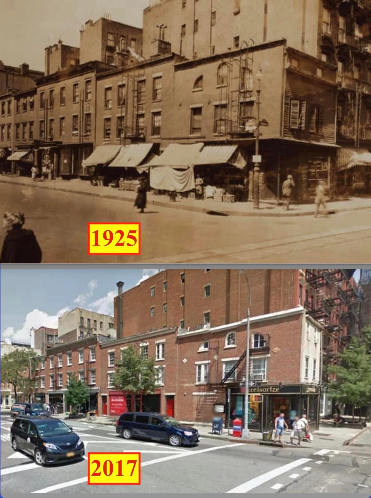 Bleeker and Christopher Streets, nearly a century apart, give or take a step or two.