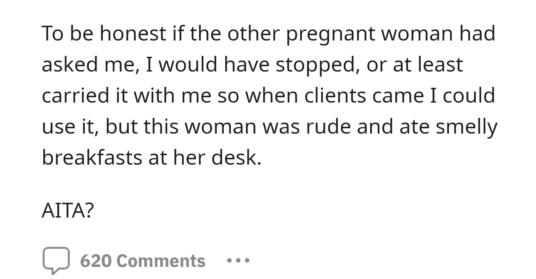 OP would be more inclined to accommodate if asked by the other pregnant woman