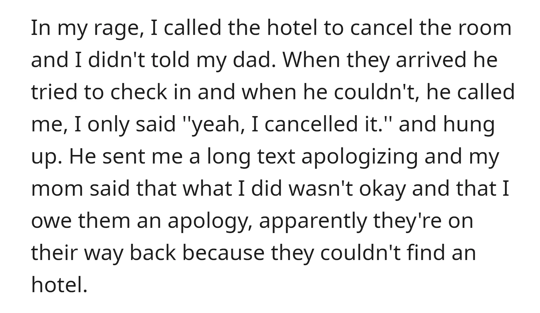 OP canceled the hotel reservation for her dad's beach celebration with her step-sister
