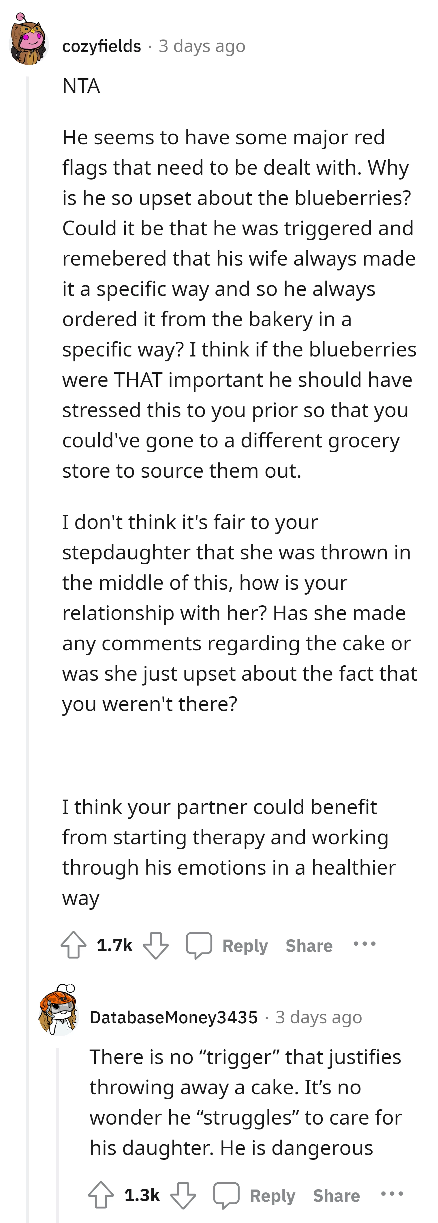 This Redditor thought OP's husband should start therapy