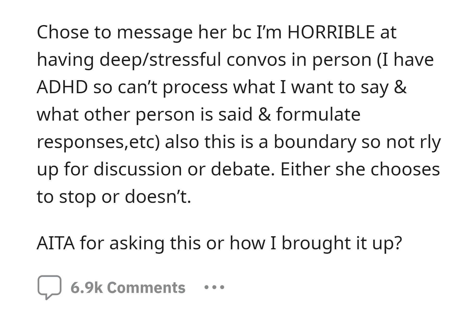 OP messaged her future mother-in-law about boundaries and expressed difficulty with in-person conversations