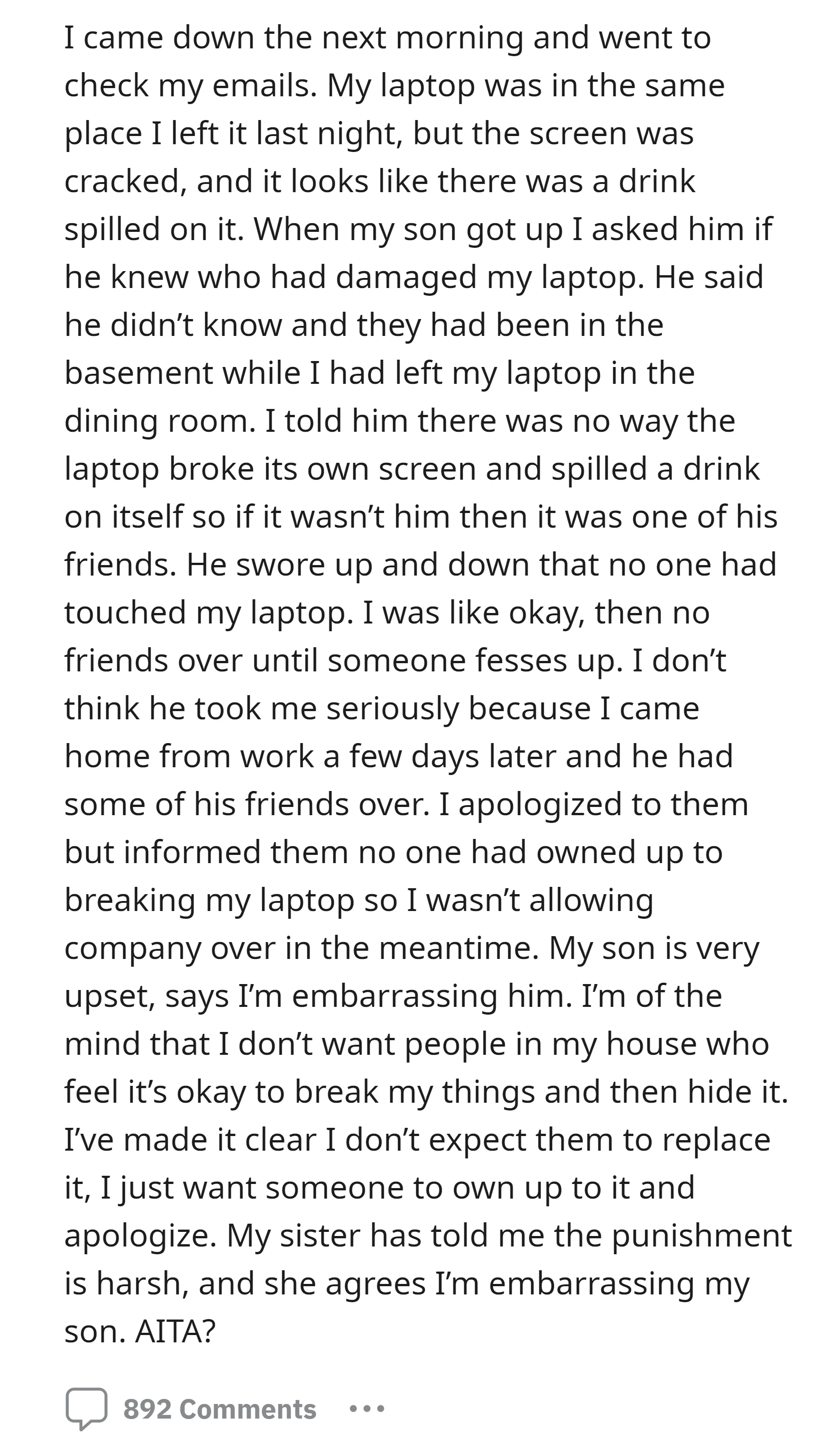 OP decided to ban his friends from the house
