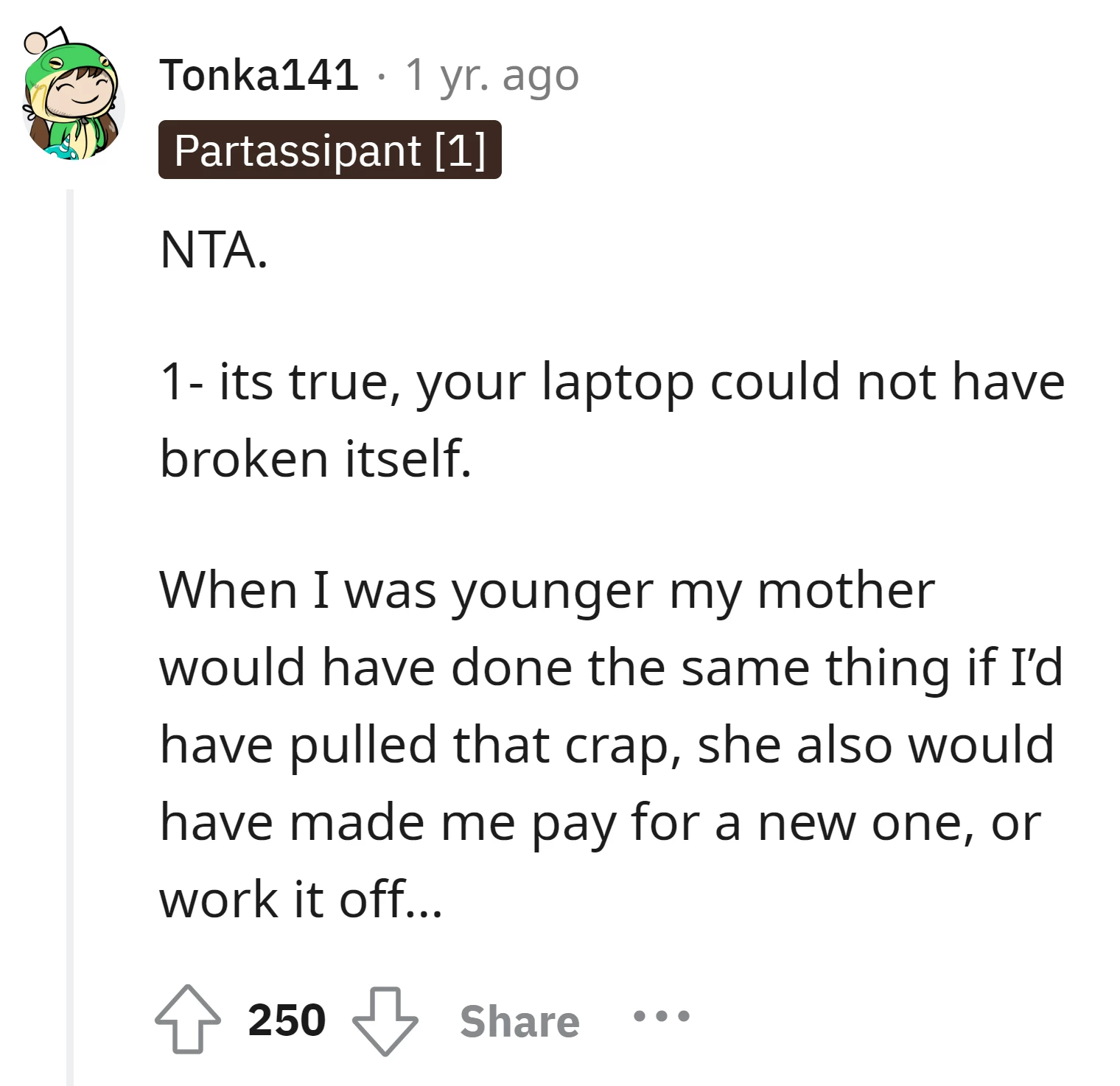 A laptop can't break itself