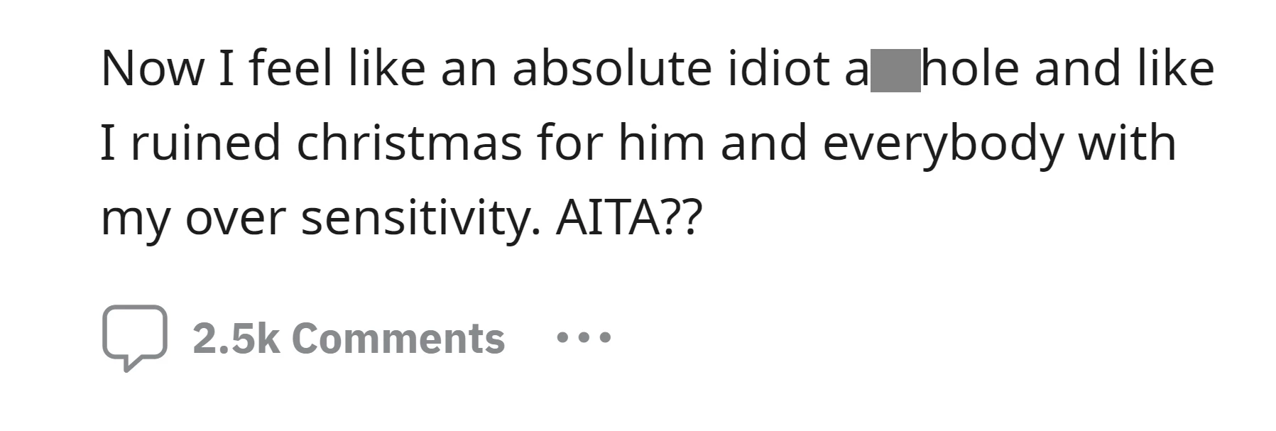 The OP feels like she acted insensitively and ruined Christmas for her husband and everyone