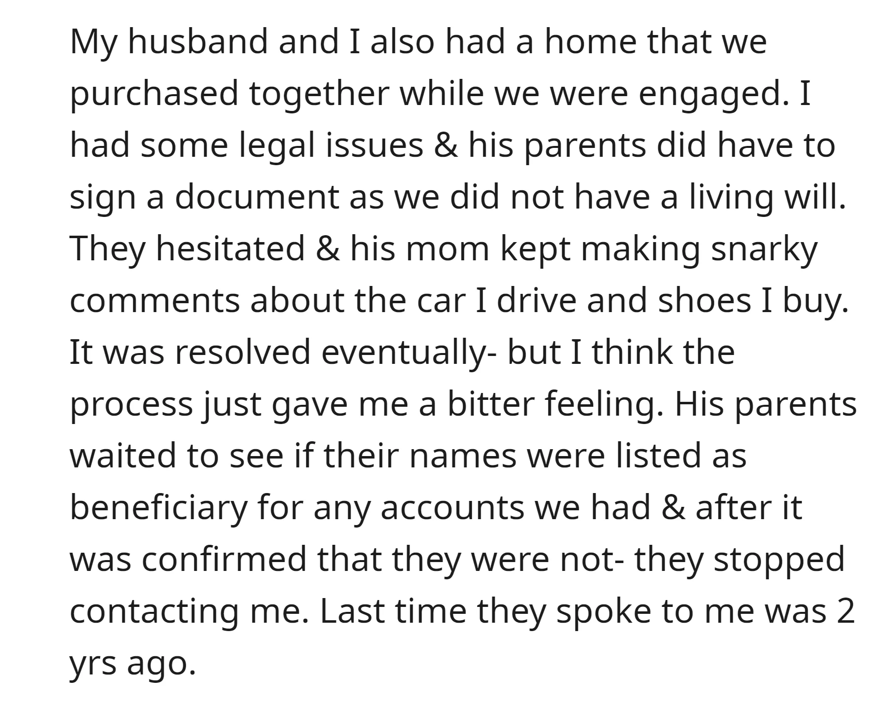 Parents of OP's husband had to sign a document