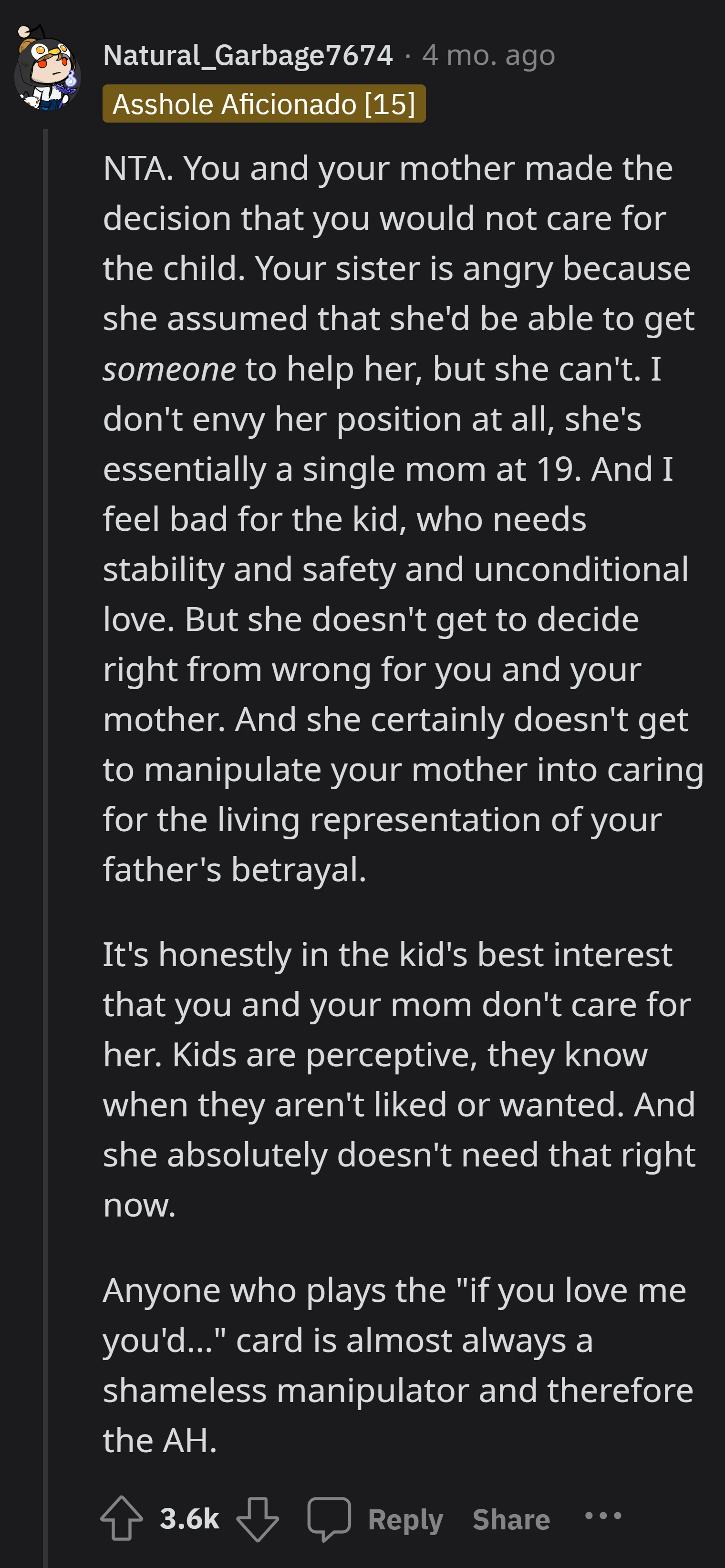Redditor feels sorry for her sister's situation as a young single mom