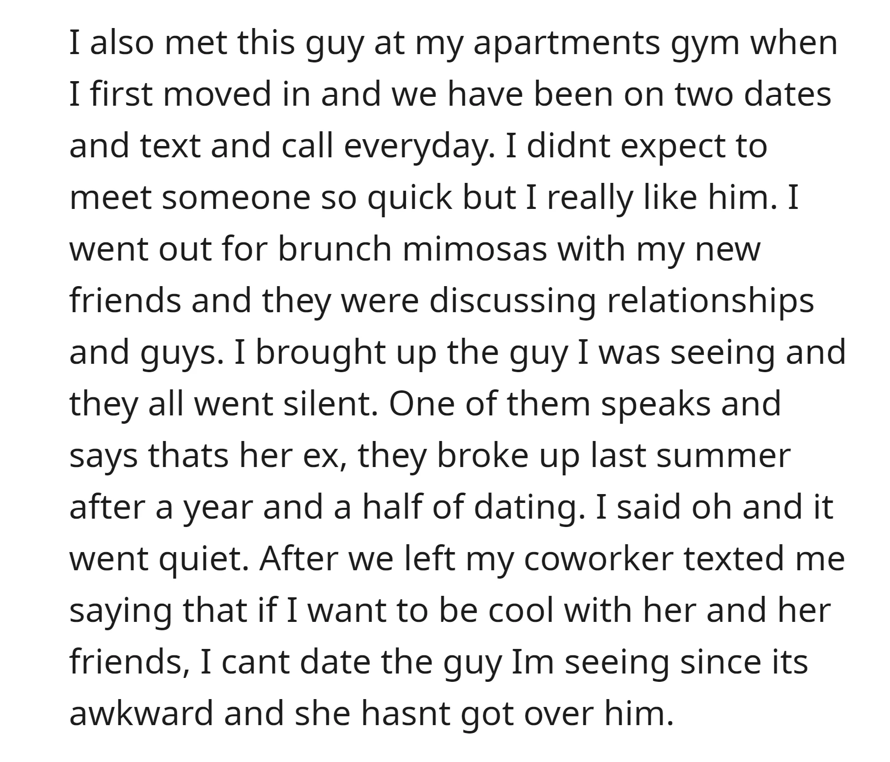 OP quickly developed feelings for a guy who later turned out her friend's ex-boyfriend