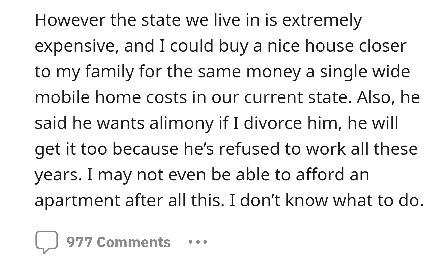 OP is uncertain about her financial future after divorce