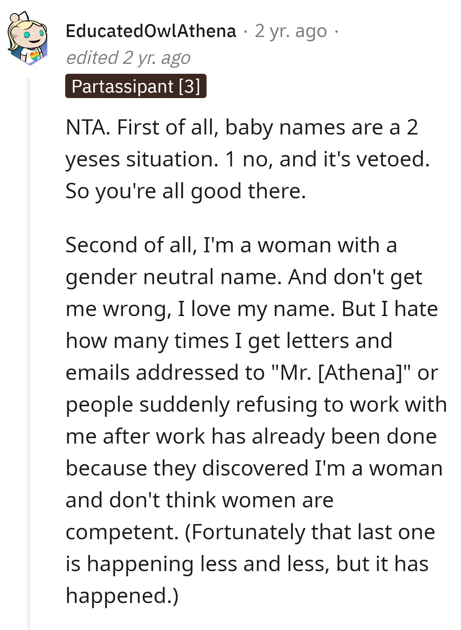 This redditor shares what she thinks about her name