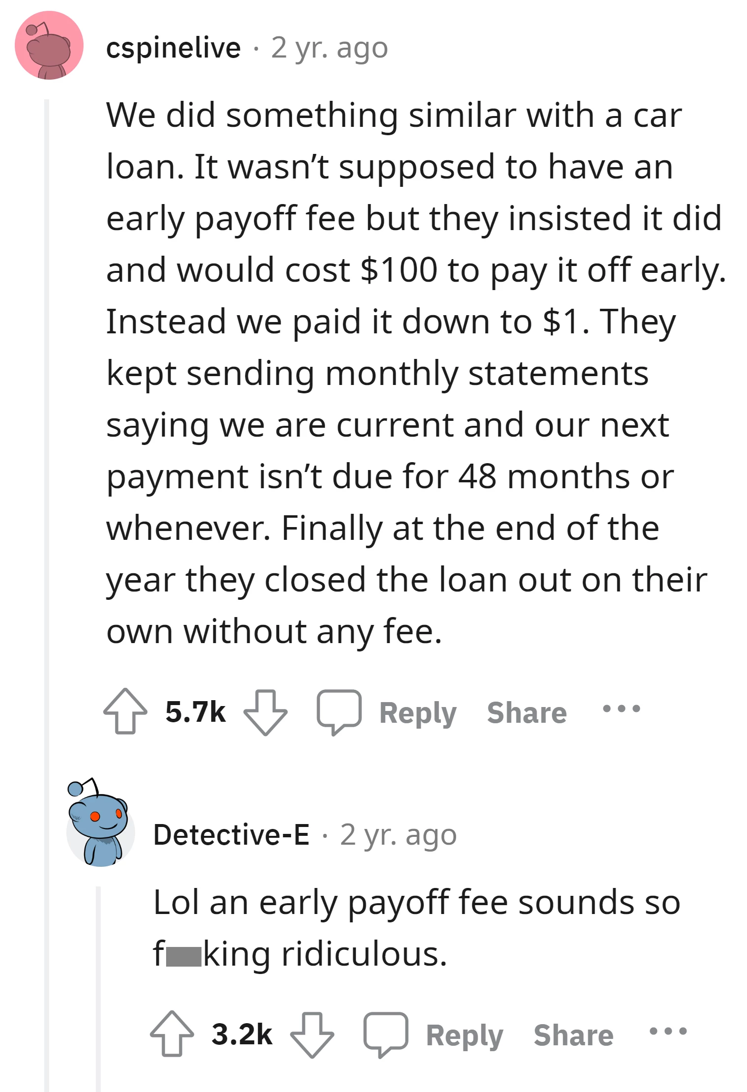 This commenter shares a similar story