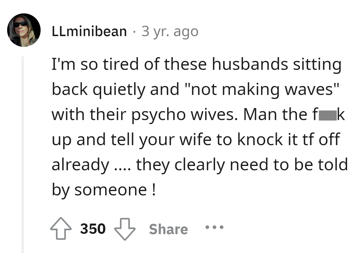 Why did the husband stay silent when her husband behaved irrationally