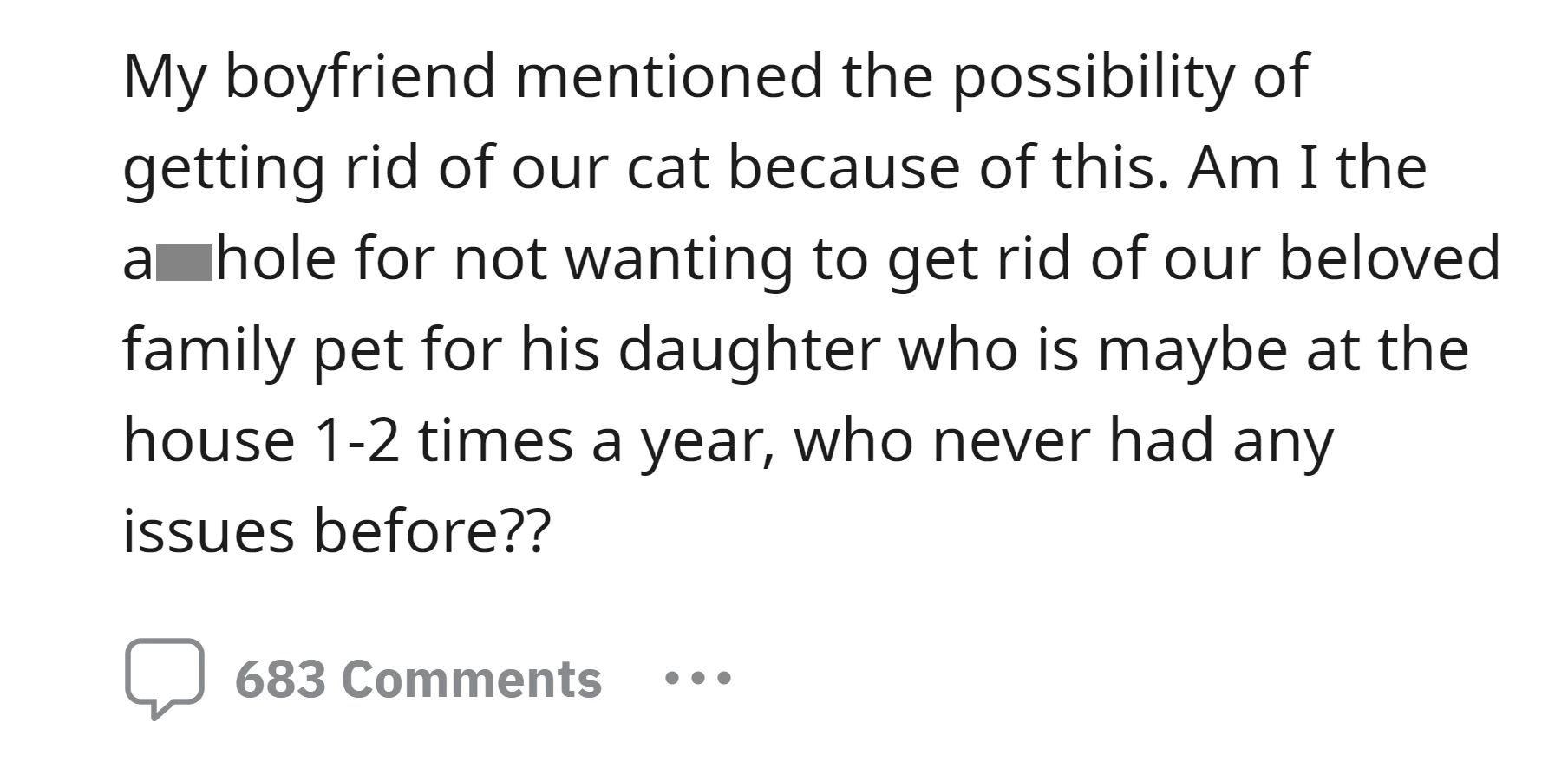 OP refused to give up her cat