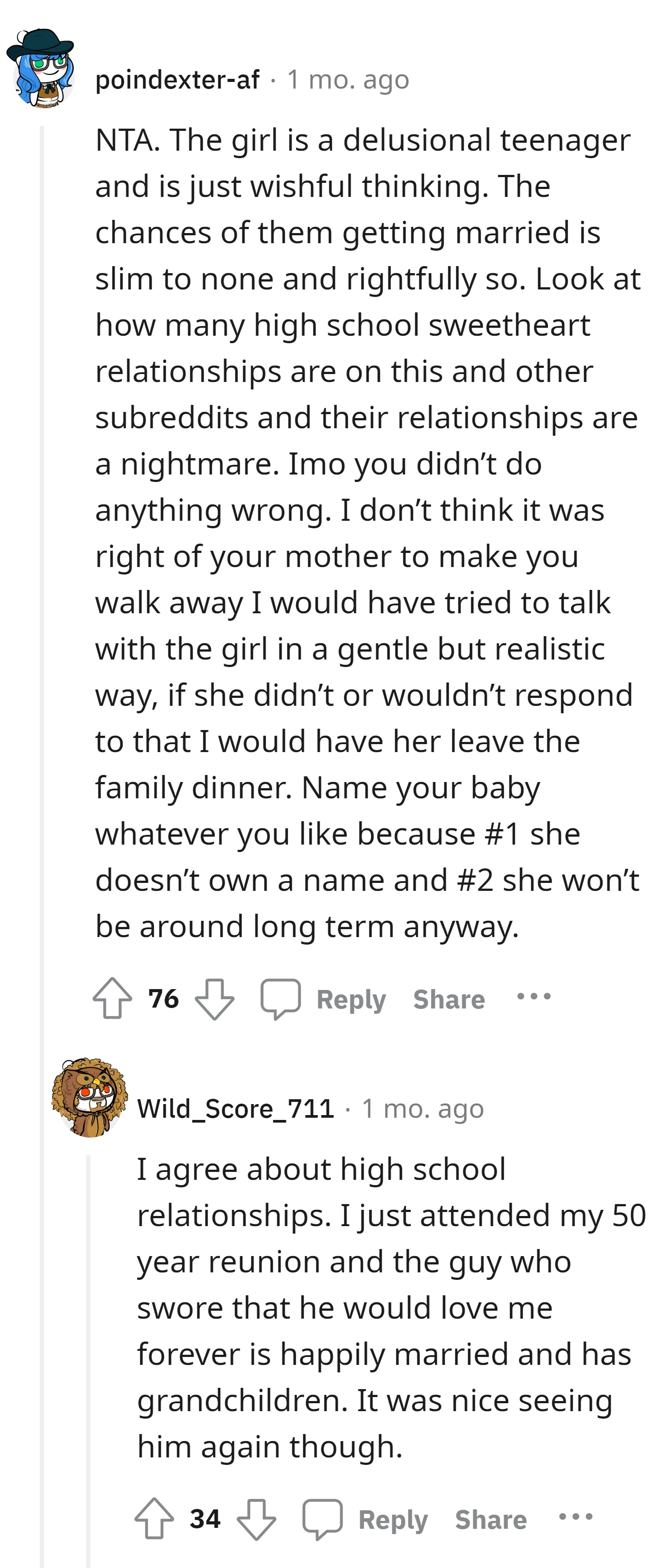 The OP has the right to name the baby