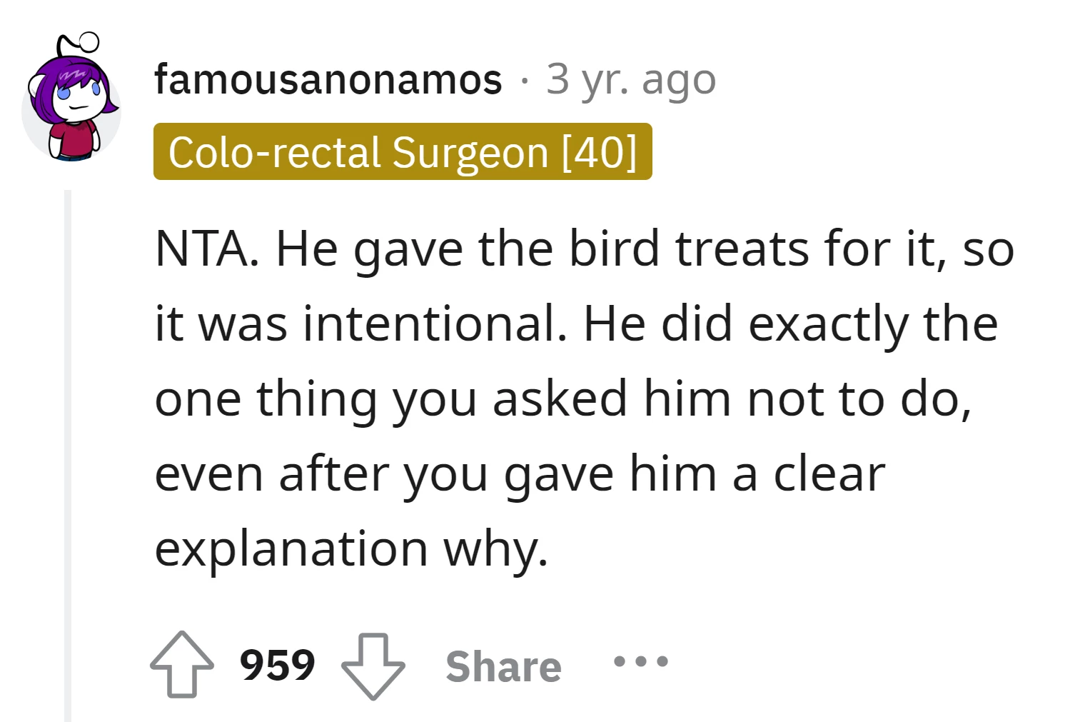 The dad intentionally taught the bird curse words despite clear instructions