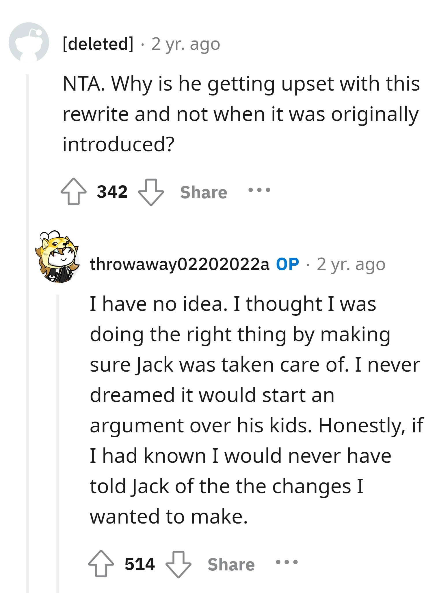 Why Jack is now upset with the proposed will changes