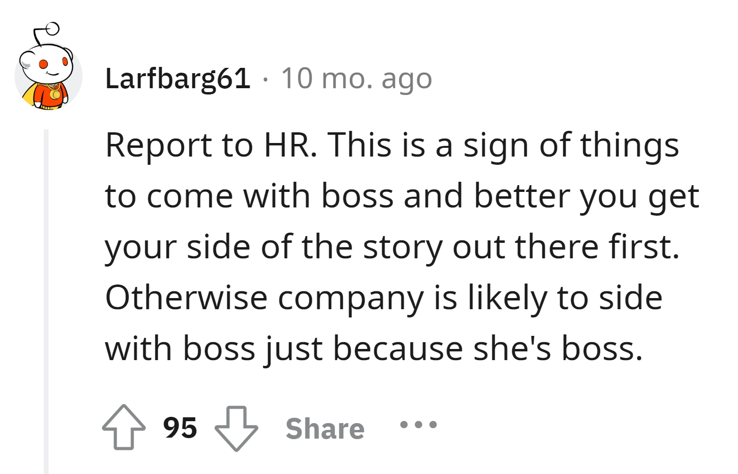 Report the incident to HR