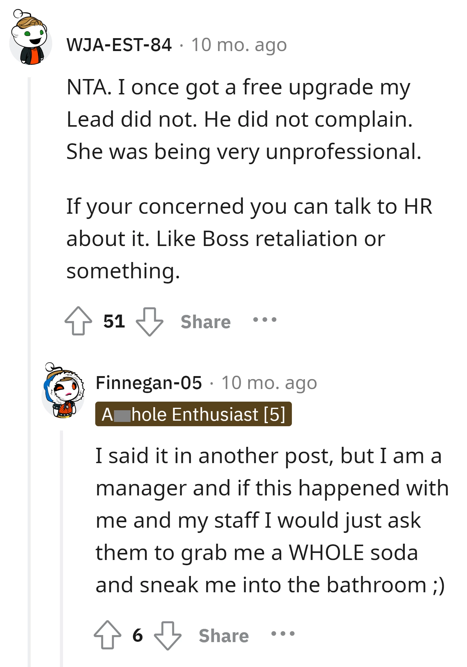 This Redditor had similar experience where their lead didn't complain about a missed upgrade