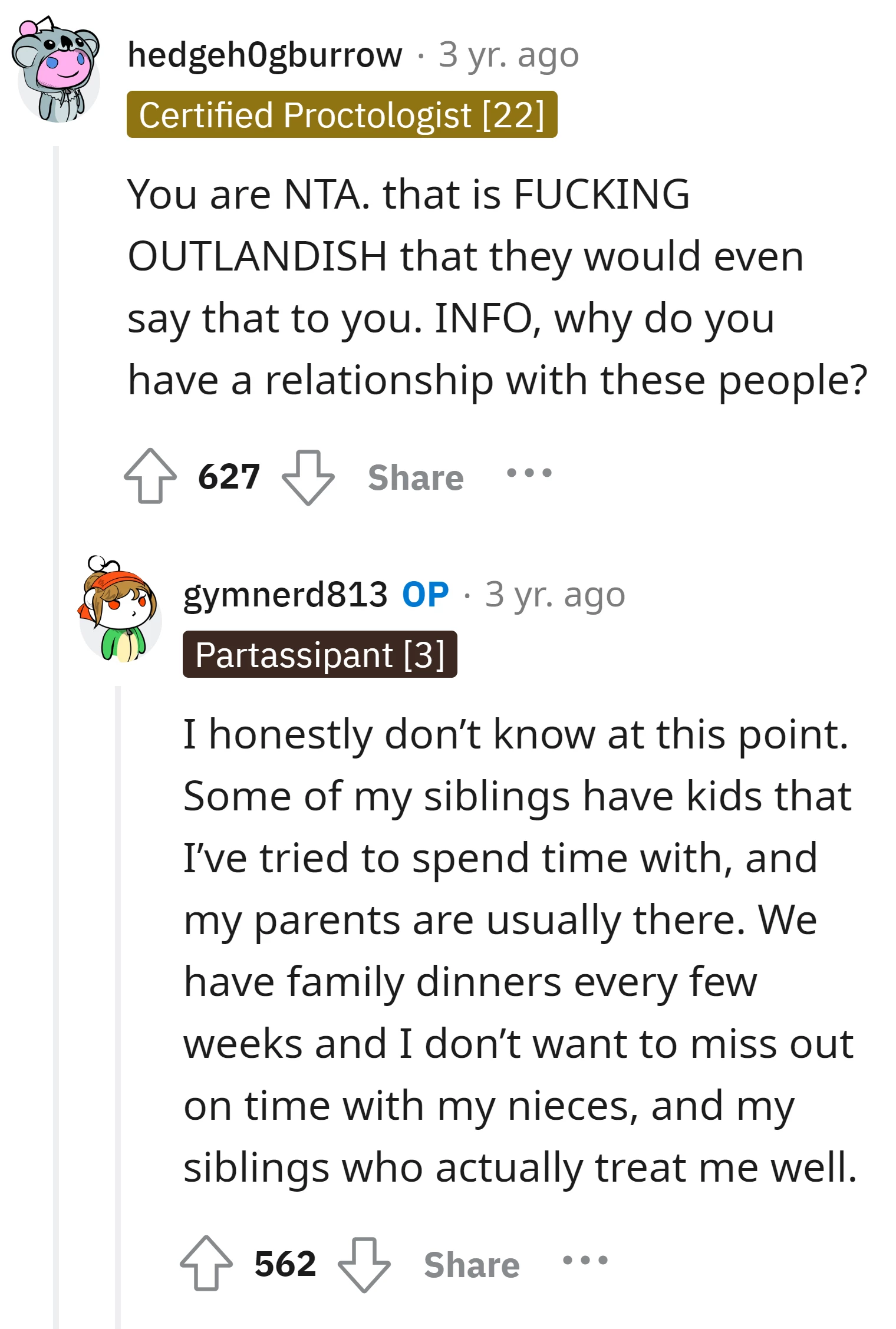 The parents' behavior is outrageous