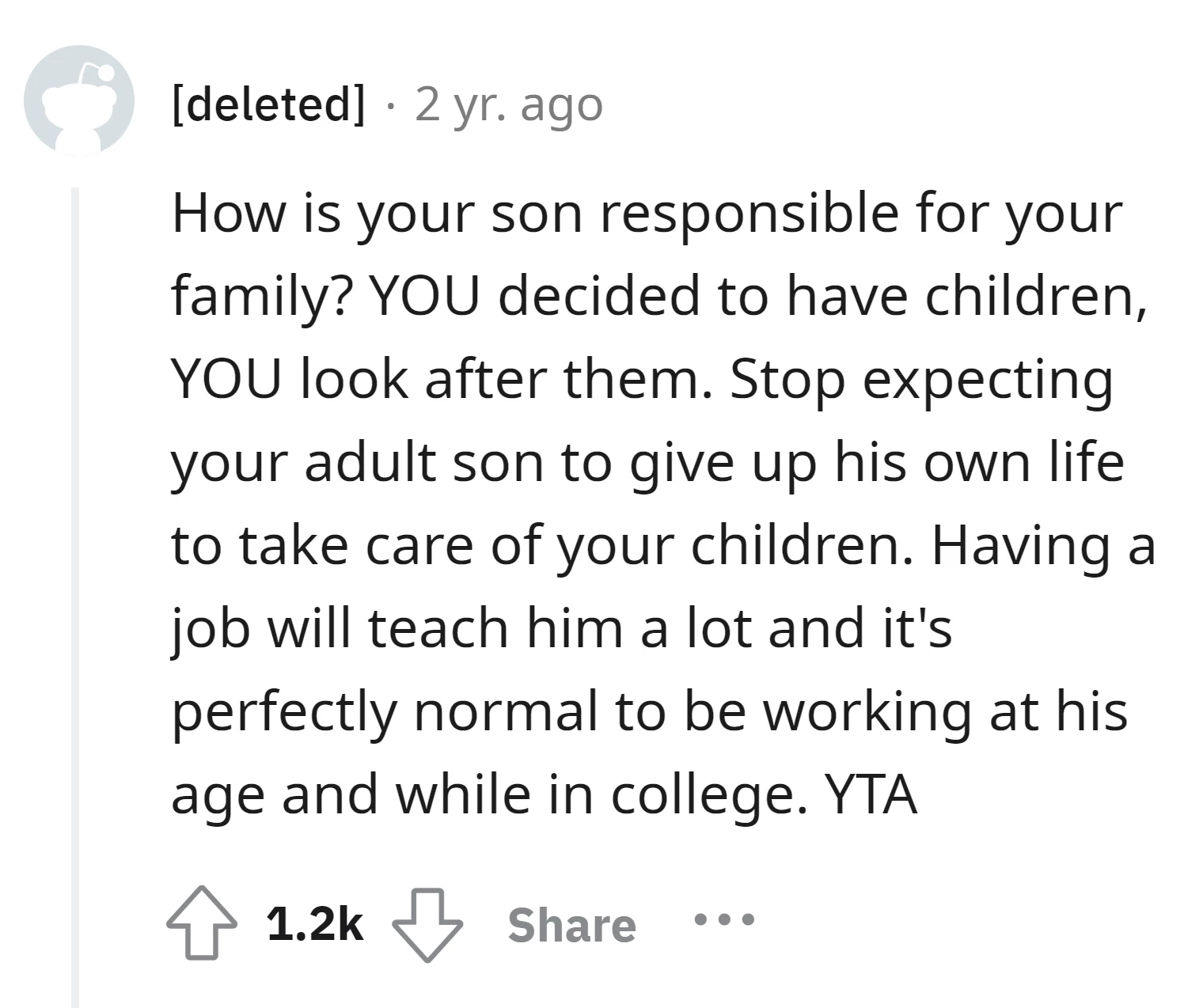 The OP chose to have children and should take care of them