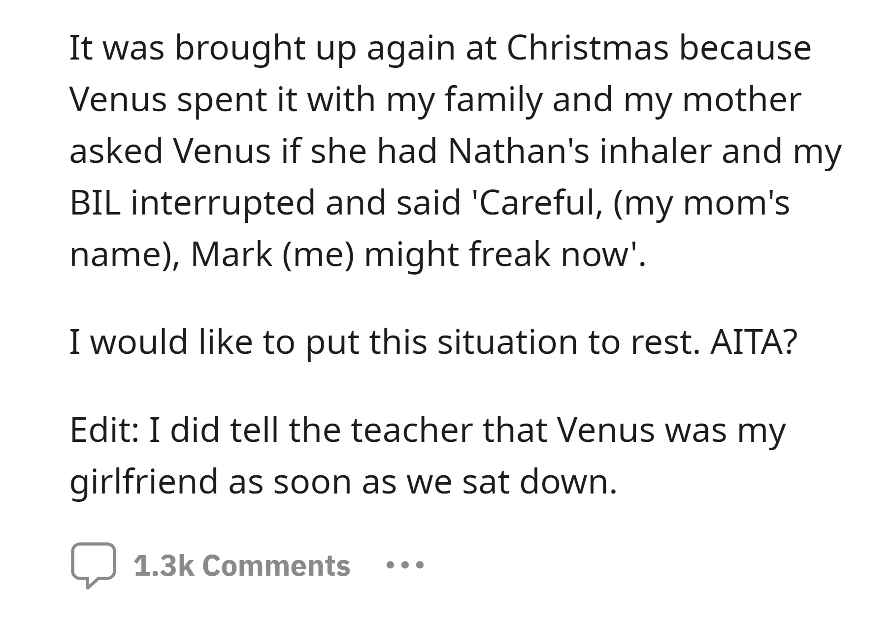 OP faces criticism from the brother-in-law during Christmas for his reaction to the teacher's behavior