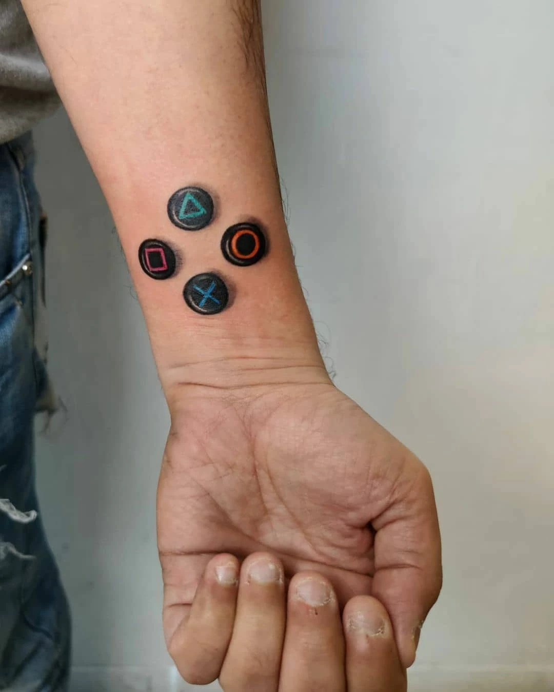 Wrist 4-Buttons PlayStation Tattoo