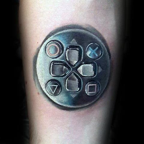 Control Buttons PlayStation Tattoo