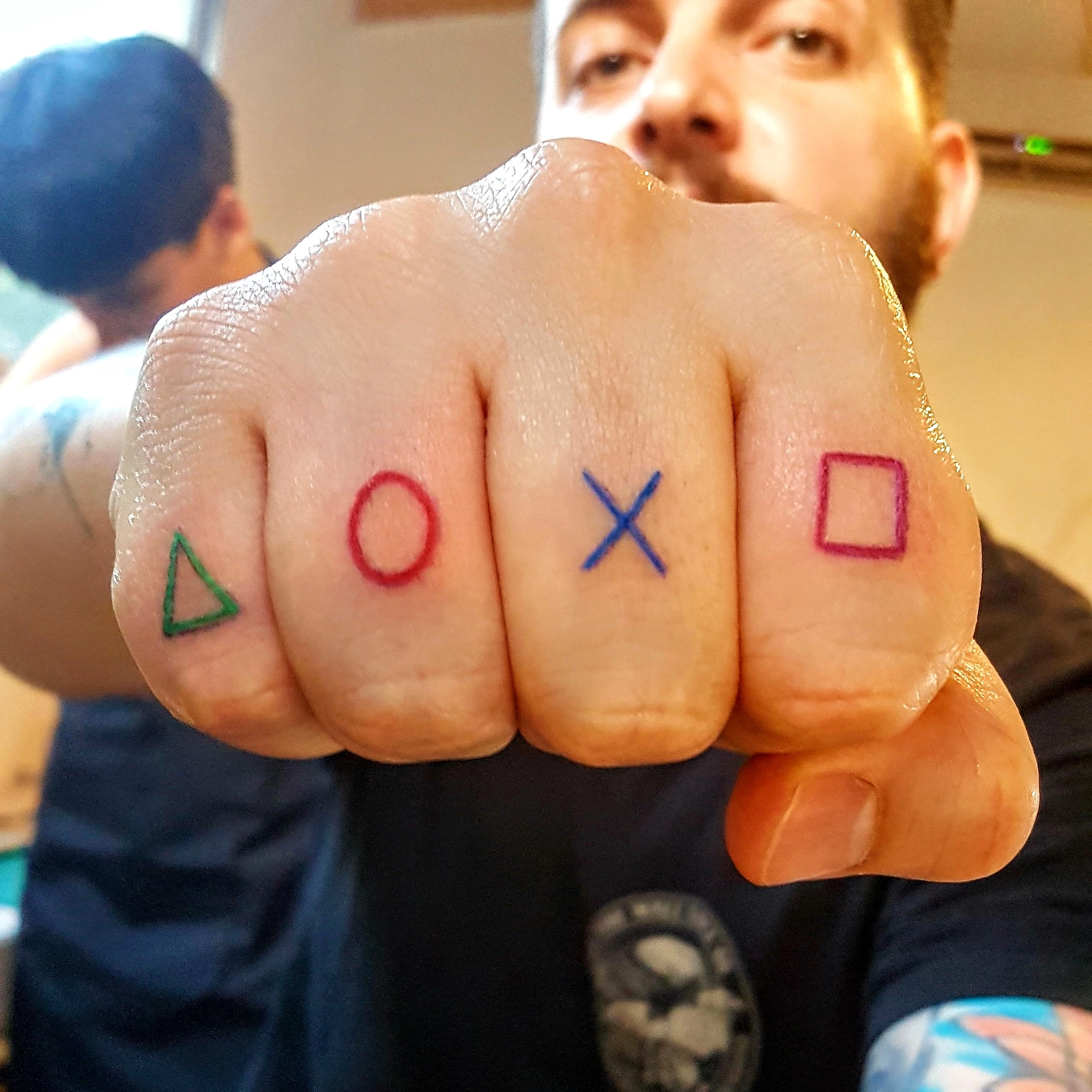 Knuckle Invert PlayStation Tattoo
