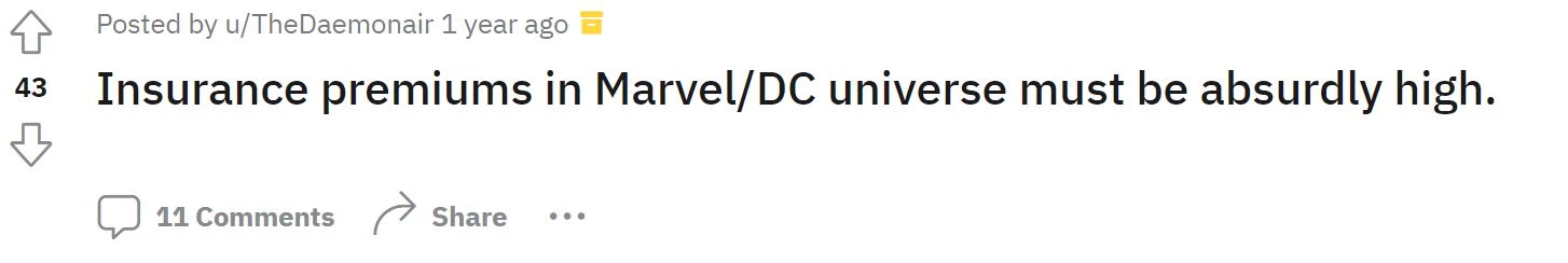 Insurance In DC/Marvel Universe
