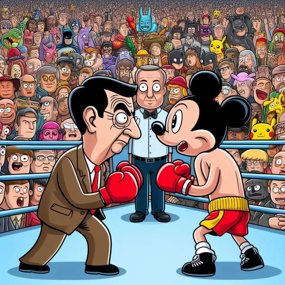 Bean Fights Mickey Mouse