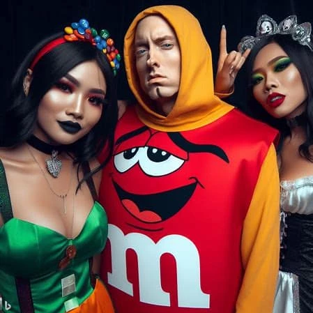 Dressed As M&Ms For Halloween
