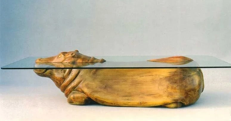 Partially Submerged Hippo Table