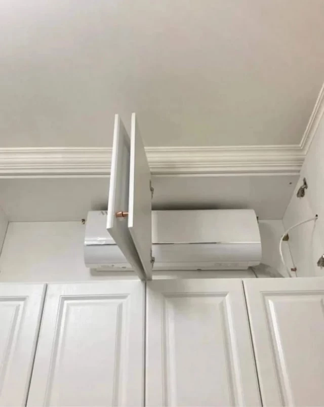 When You Need Yo Turn On Your Ac You'll Have To Open The Cabinet