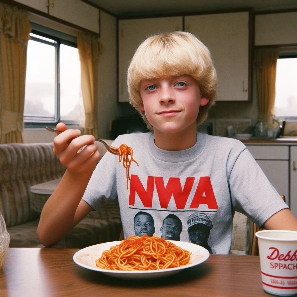 Young Eminem Eating Spaghetti