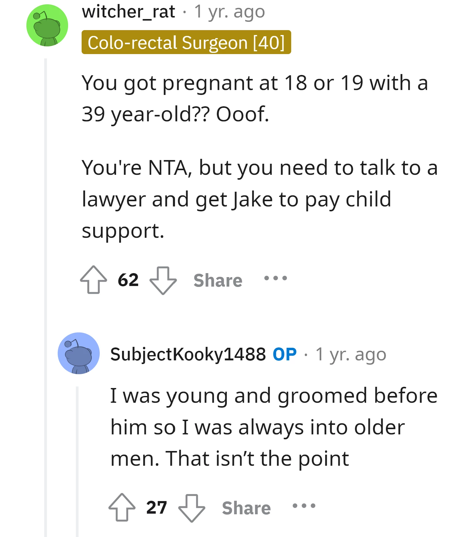 OP was young and what?