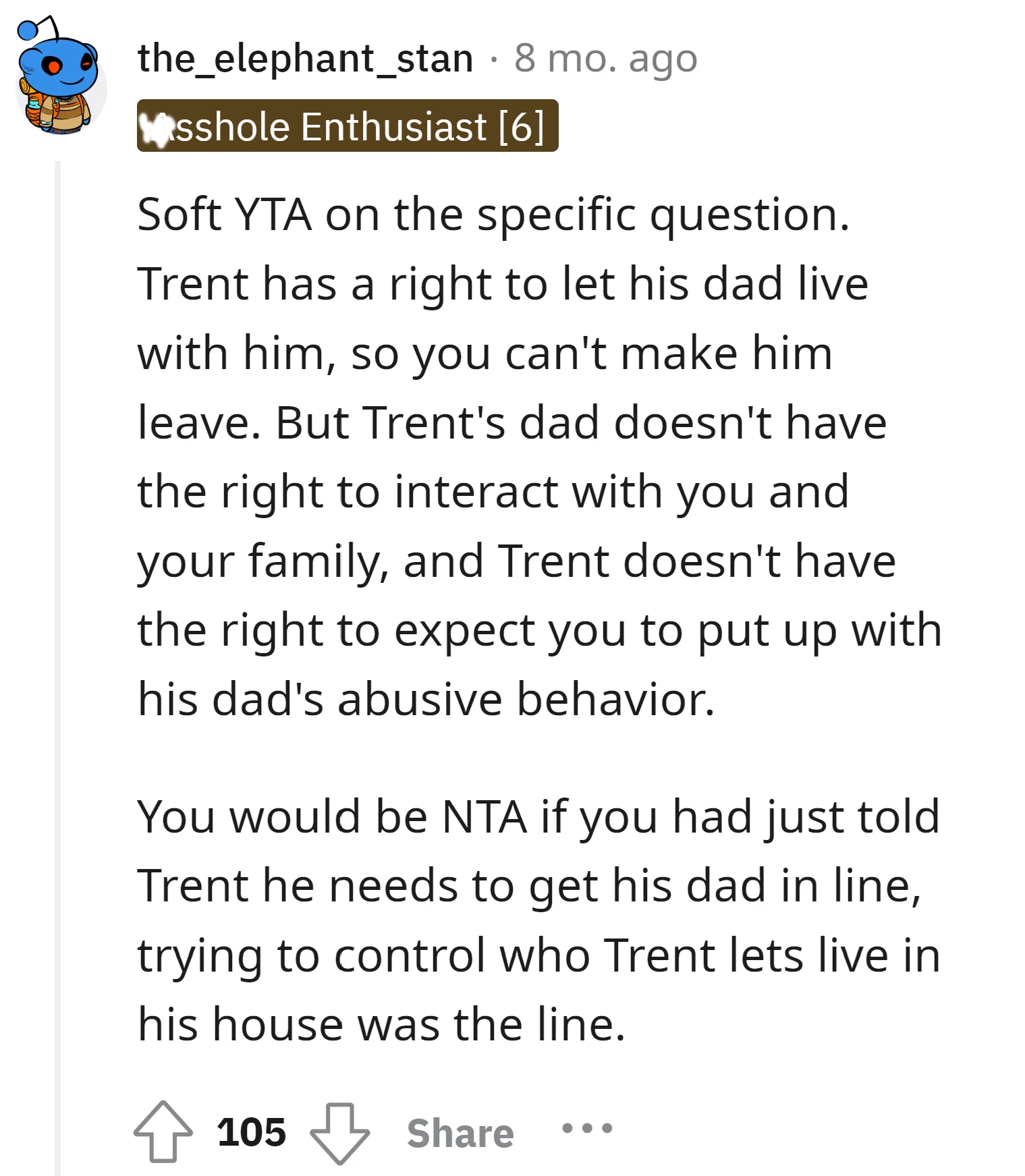 It's Trents Dad But It Seems He Crossed So Many Lines
