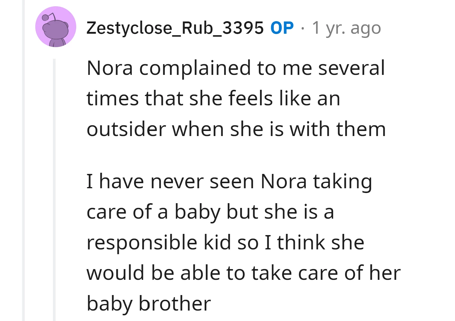 OP Sees Something Special In Nora