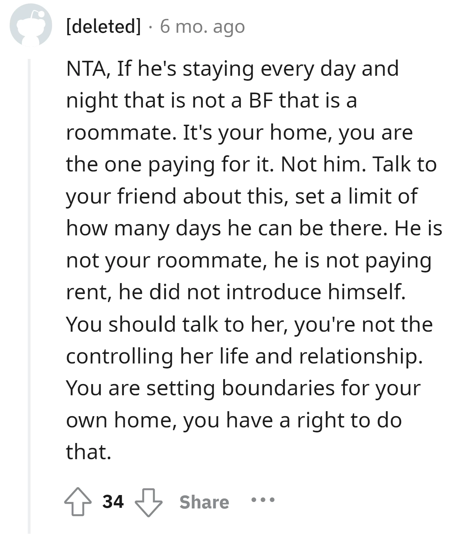 Tell Him To Share The Rent OP