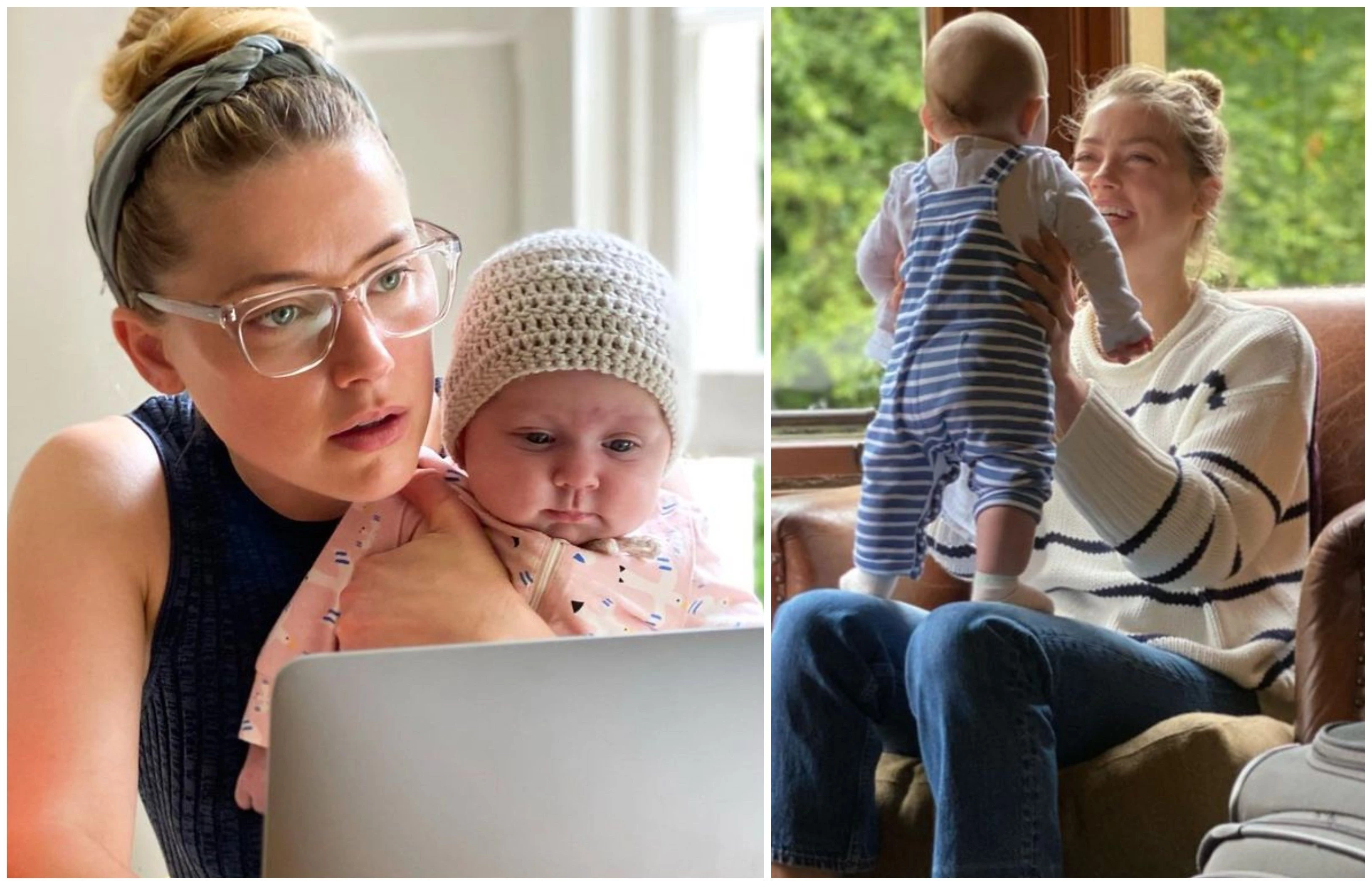 Amber Heard and her daughter