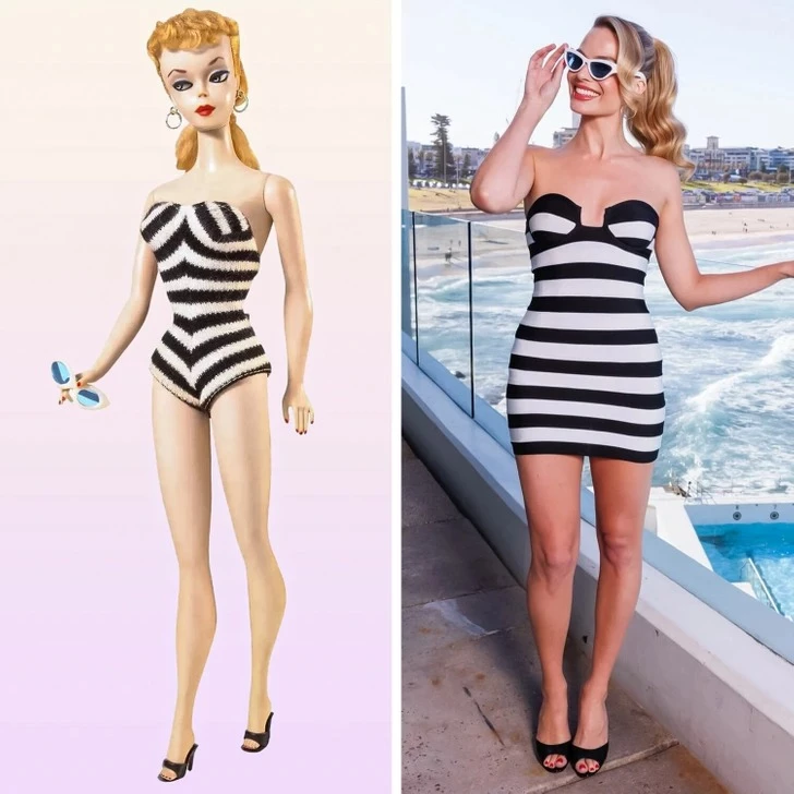 Margot Robbie in a 1959’s “Swimsuit” Barbie outfit