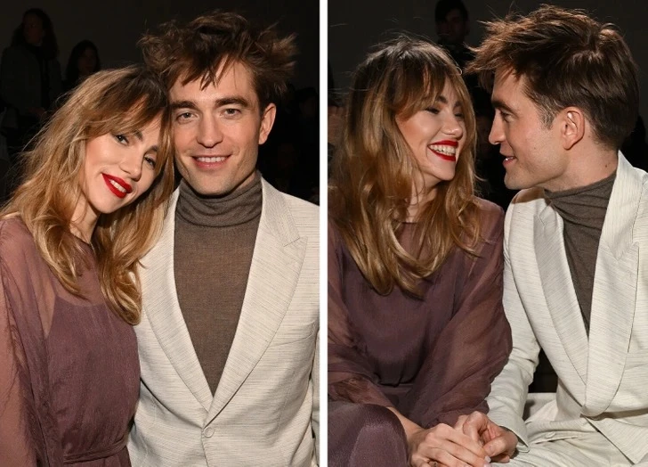 Suki Waterhouse and Robert Pattinson At the Dior pre-fall 2023 menswear show