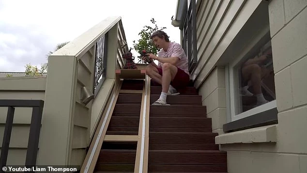 Liam used his knowledge and skills to create an elevator to help Frodo reach the pool area easily without using the stairs.