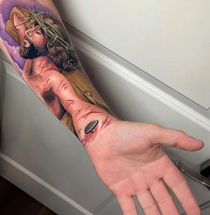 Well…At Least He Nailed This Tattoo. Literally
