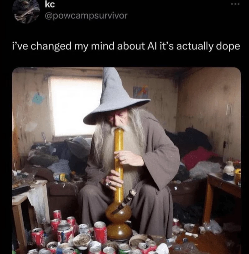 AI Gandalf Hitting A Bong Is Something I Did Not Expect To See