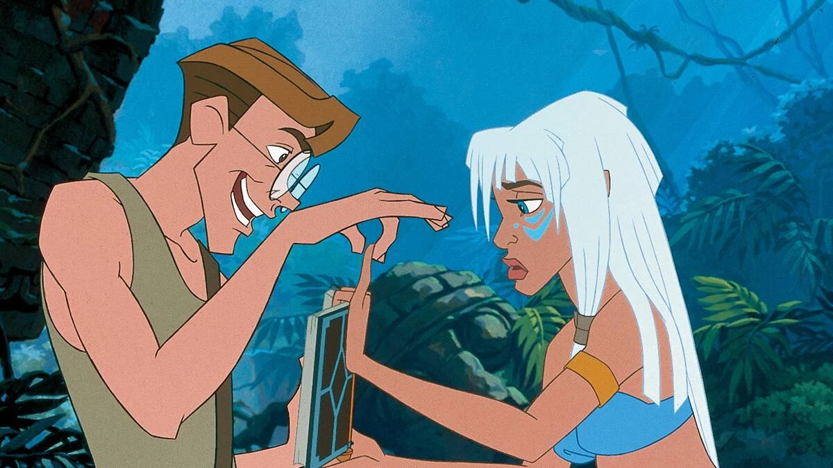 animated movie couples: Milo Thatch And Princess Kida