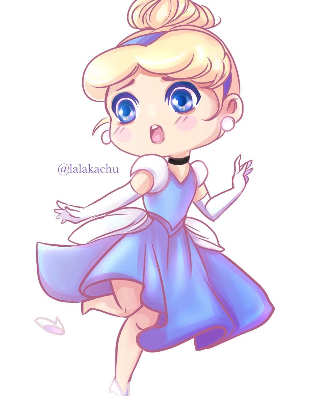 Cinderella Putting On Her Favorite Blue Dress