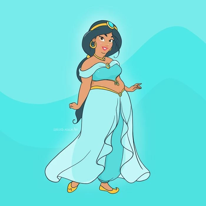 Jasmine Again, This Time In Her Iconic Cyan Dress
