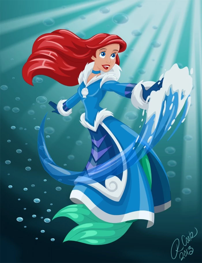 Another Drawing Of Ariel Using Her Waterbending Abilities