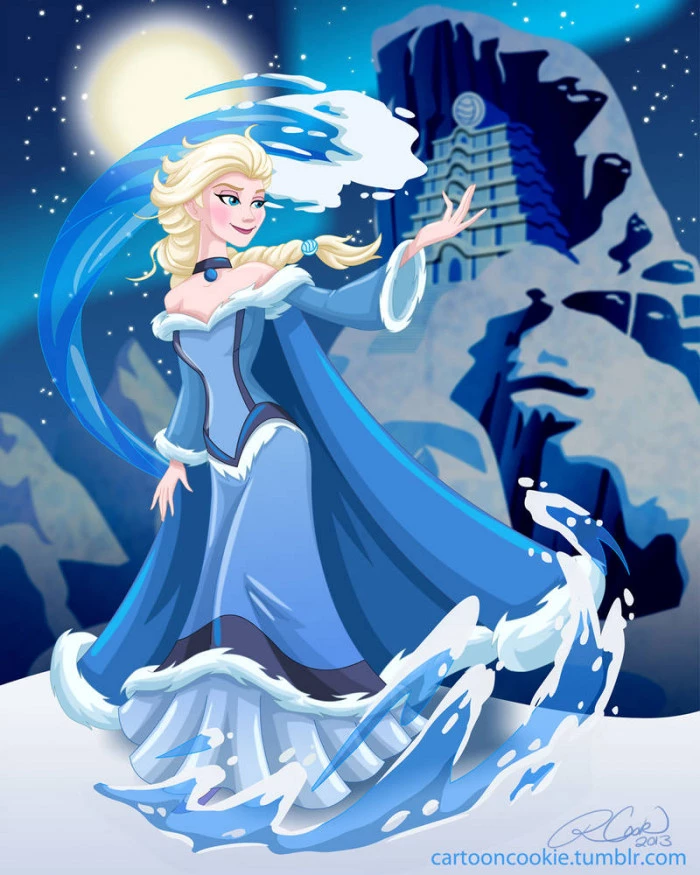 Elsa Is A Waterbender, Who’s So Powerful She Can Control Even Ice