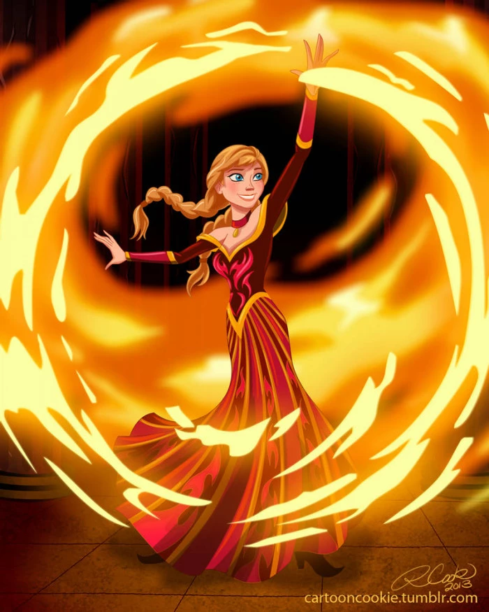 In Contrary To Elsa, Her Sister, Anna, Is A Firebender